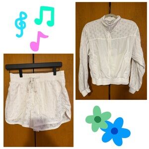 Gilly Hicks Matching Set- Active Eyelet Windbreaker and Active Eyelet Shorts- S